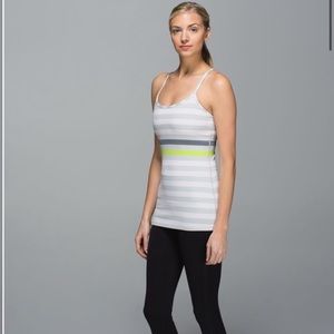 Lululemon Power Y tank in Jet Stripe heat heat here’s silver spoon size 4